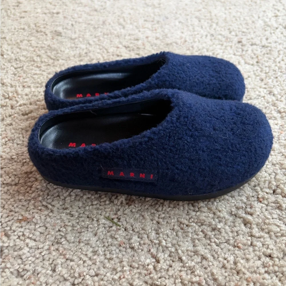 Marni Kids Navy Patch Mule 32
